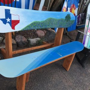 Texas Hill Country "Field of Bluebonnets" Snowboard Bench