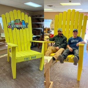 Extra Wide Back - STAINED XXL chair - 84” tall