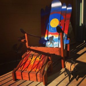 Bigfoot Adirondack Sunset Hybrid Chair with Matching Ottoman