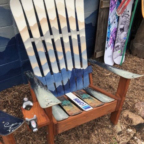 Smokey Mountain Mural Ski Chair