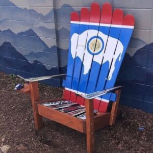 Wyoming State Flag Ski Chair