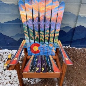 Aspen Maroon Bells Sunset Mural Ski Chair