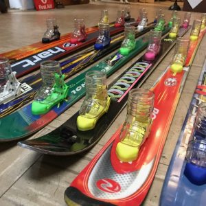 Premium Custom Party Skis with Removable Boot Glasses and Bindings