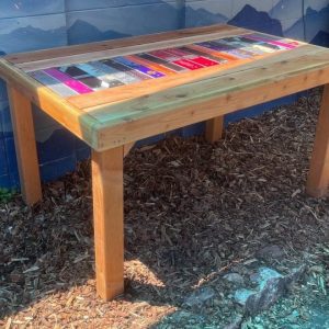 Customizable Outdoor Dining Table with Retro Ski Runner
