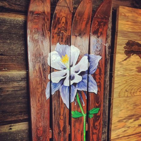 Wooden Columbine Wall Art