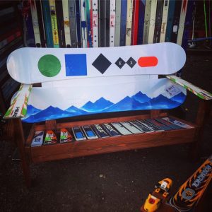 Ski Resort Ski and Snowboard Bench