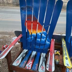 Golden Retriever Sunset Mountain Mural Chair