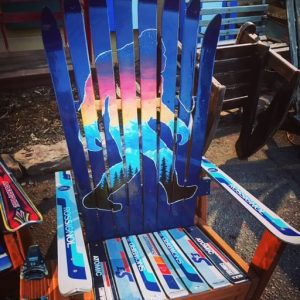 Adirondack Ski Chair with Bigfoot Sunset Mural