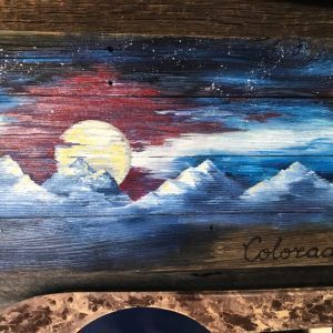 Colorado Night Mural Barnwood Flag (medium)