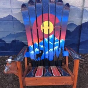 Colorado Bighorn Sheep Sunset Mural Ski Chair