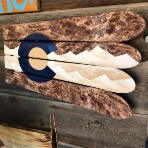 Colorado Mountain Blue/Brown/Beige Ski Wall Art