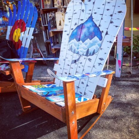 Aspen night sky rocker mural adirondack ski rocking chair