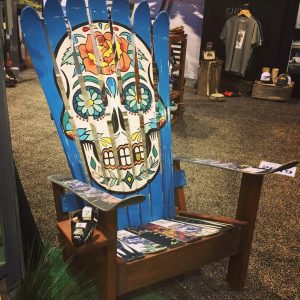 Hand painted sugar skull adirondack chair