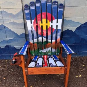 Garden of the Gods Ski Chair with Colorado Flag