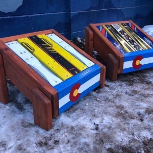 Customizable Colorado Flag Front Board Ski Ottomans