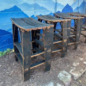 Whiskey Barrel Bar Stools - Set of 4