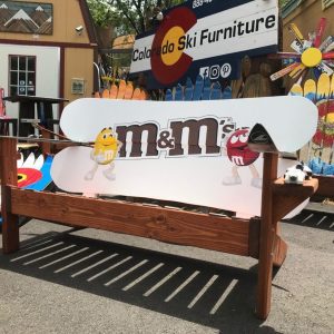 Custom Painted Ski and Snowboard Benches