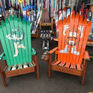 Custom Oil-Painted Adirondack Ski Chair