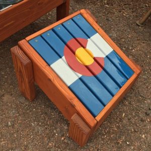 Customizable Colorado Flag Ski Ottomans