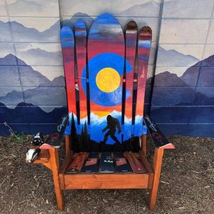 Bigfoot, Sasquatch, and Yeti Adirondack Sunset Hybrid Chair