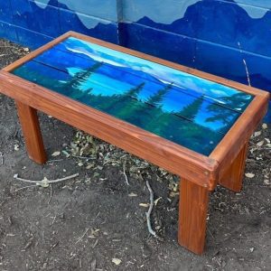 Customizable Hand Painted Ski Coffee Table - 36” x 18 x 18”