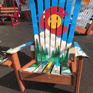 Colorado Flag Blue Sky Mountain Mural chair
