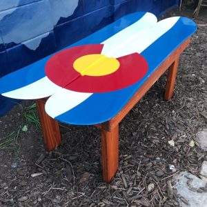 Colorado Flag Snowboard Coffee Table