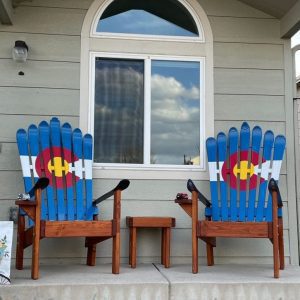 Colorado Flag Adirondack Ski Chairs - Set of 2