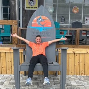84" Surf Themed XXL STAINED Chair w/ Logo