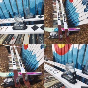 "Experts Only" Hand Painted Party Ski with Bindings