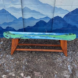 Summer by the River in the Mountains Snowboard Bench | Coffee Table