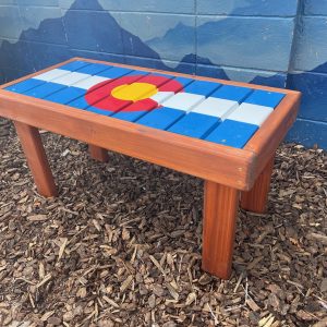 Colorado Flag Ski Coffee Table - 36"