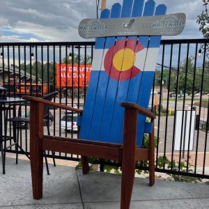 XXL Painted Chair with Snowboard Logo Sign - 96"