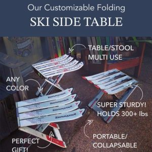 Foldable Ski Side Table/ Stool (pick a color)